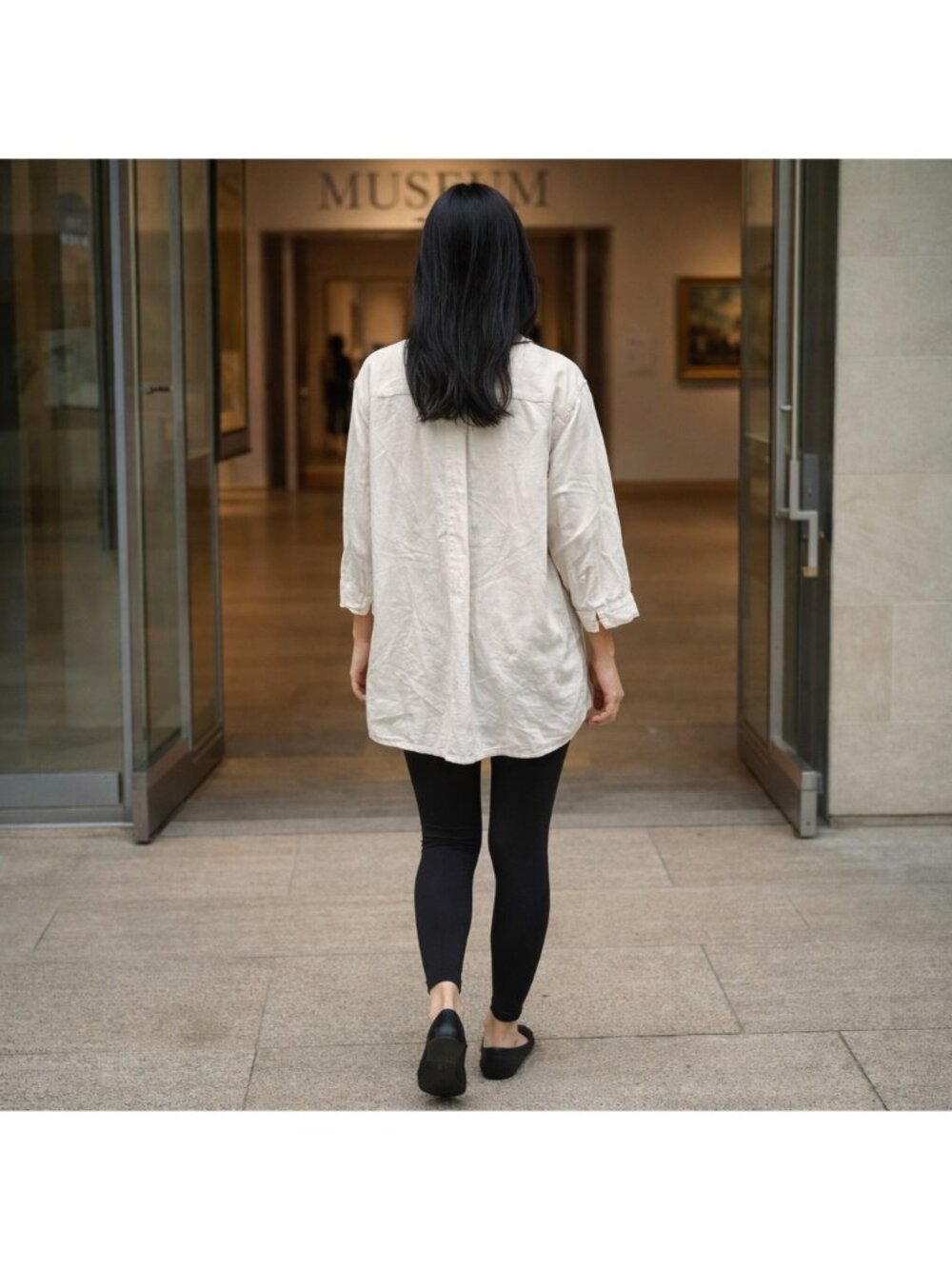 Chimala Long Sleeve Button Down Tunic Top Shirt Women White Casual 100% Cotton L